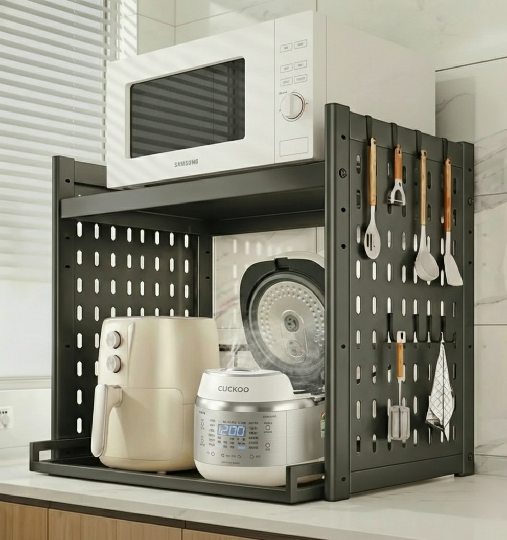 전자렌지거치대 에어프라이어 밥솥 전자레인지 선반 거치대 2단