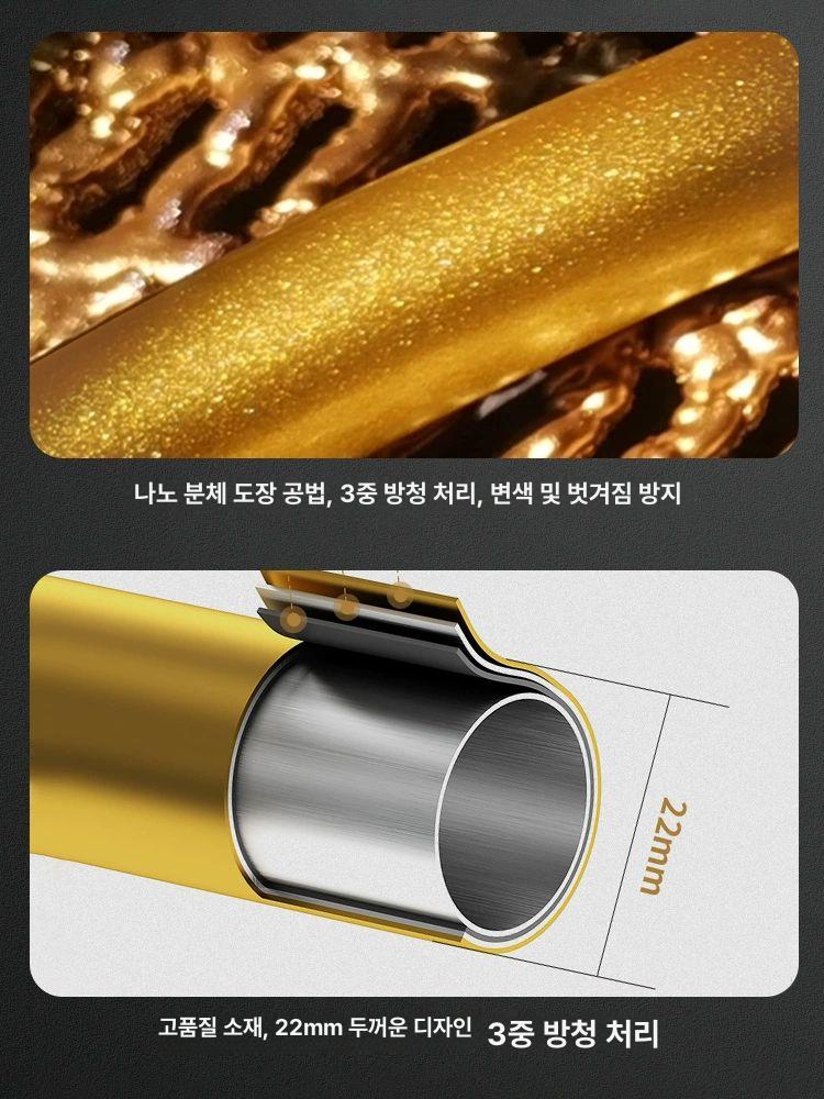 철재 스탠드 조립식 옷가게 바퀴 달린 미니 옷걸이 선반 45cm 길이 골드프레임화이트마블 - 상세 이미지 4
