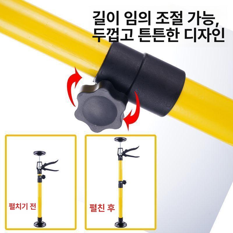 무타공 압축봉 높이조절 브라켓 기둥 리프트 욕실용 선반 50-115cm 중간 버전 1개 - 상세 이미지 4