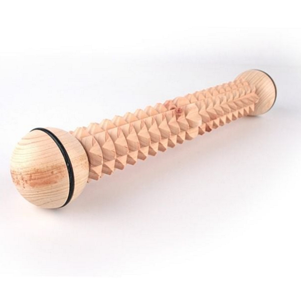 수동 편백 나무 발 안마기 발롤러 휴대용 발 안마기 종아리