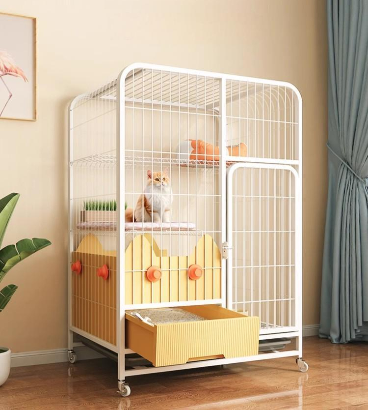 고양이 케이지 철장 펜스 반려견 격리장 야외 사육장 대형 3층 메인 108 넓은 공간 3층 고양이케이지모래통모래삽해먹계단망발판등 - 상품 이미지