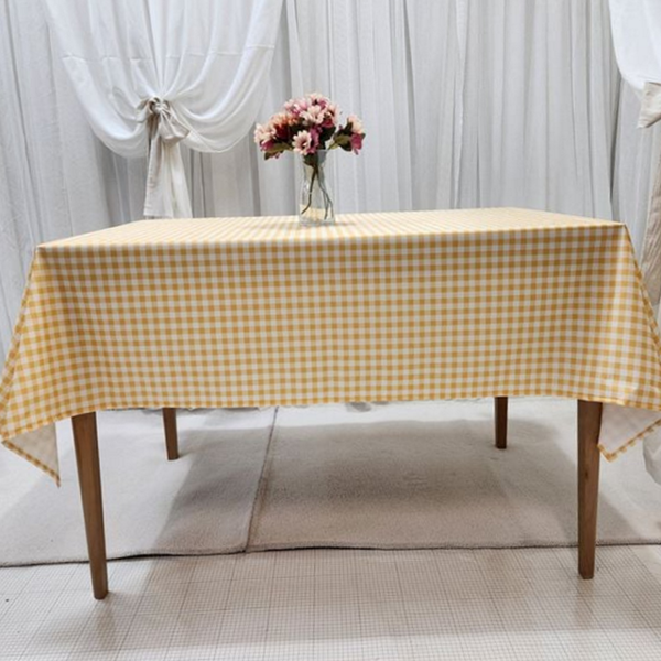 4인용 방수 식탁보 주방테이블 체크 식탁보 폴리에스터 직사각 행사 캠핑