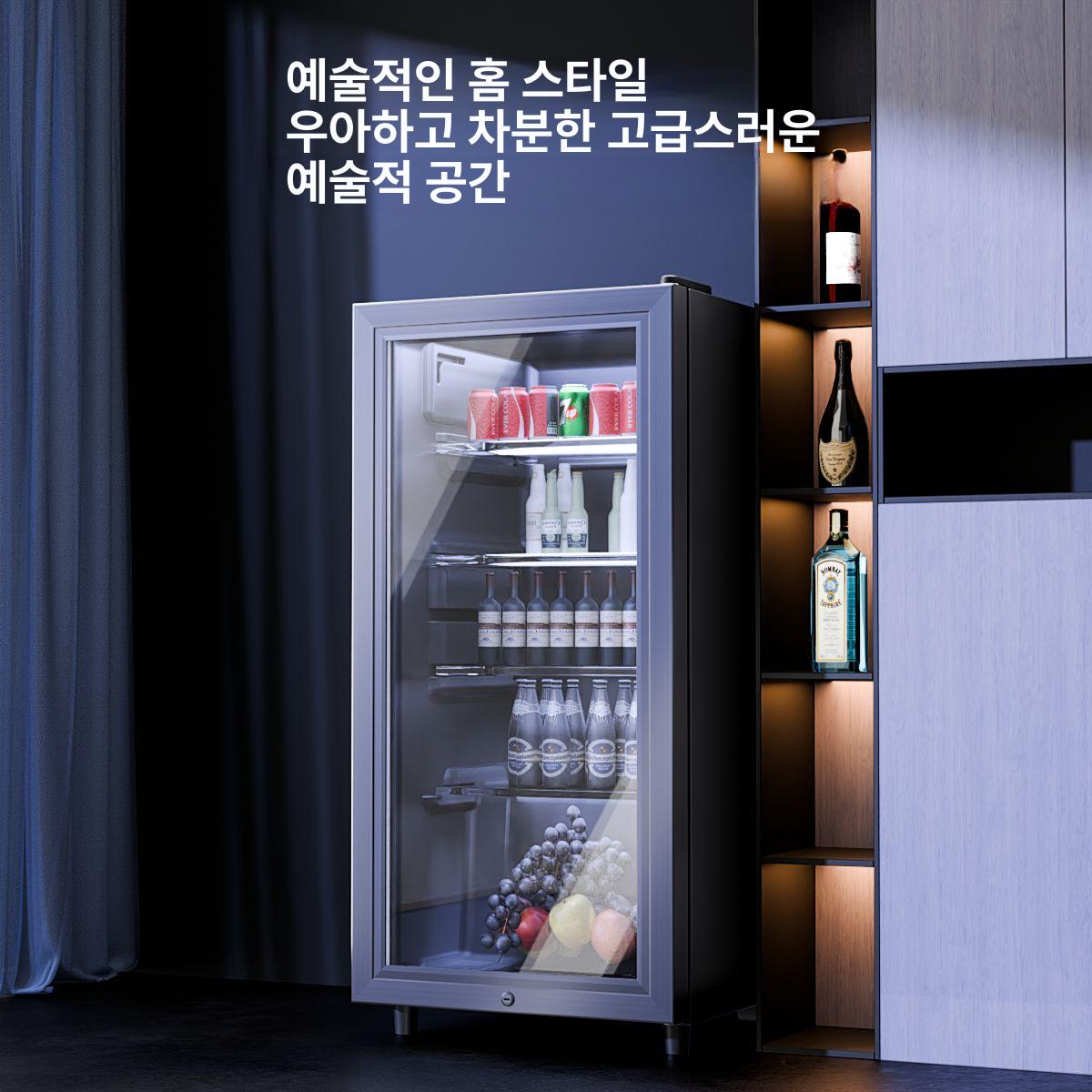 보관함 의약품 보관 기숙사용 풀콜드 서랍형 음식 음료수 120L 블랙 라이트 - 상세 이미지 5