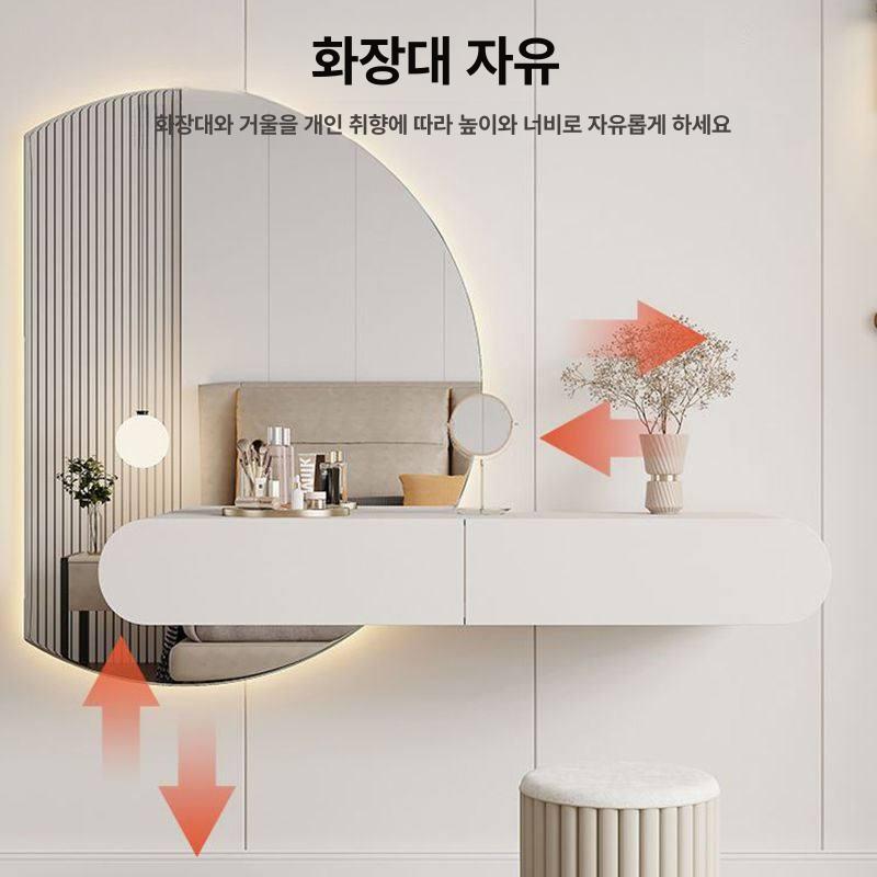 전신거울 멀티 수납 틈새 수납장 LED 조명 원룸용 95cm+전신 거울 - 상세 이미지 3