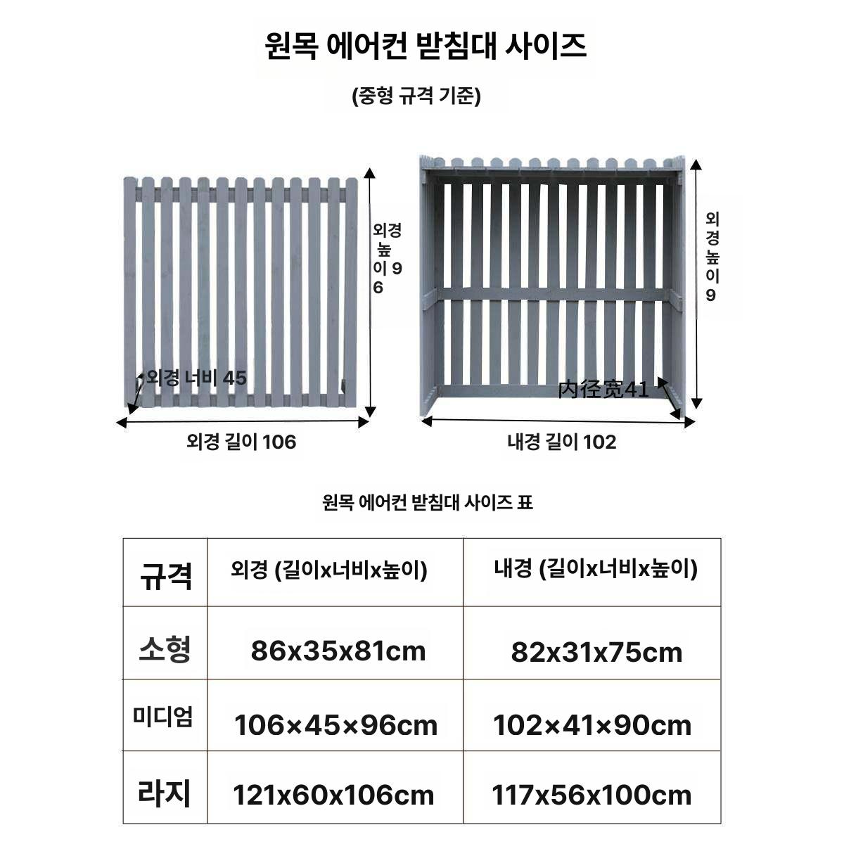 실외기 가림막 대형 선반형 옥외 그늘막 차광 열차단 수직형 105 x 45x95 헤이즈 블루 대형 - 상세 이미지 4