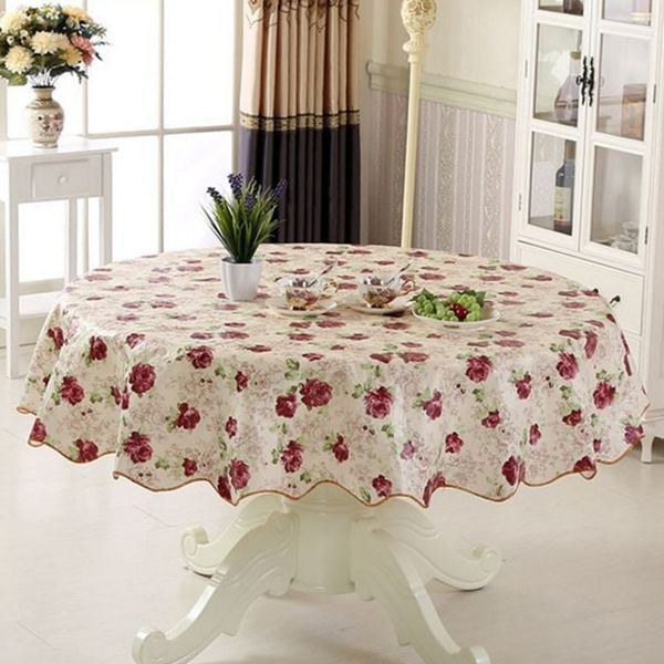 주방테이블 방수 원형 식탁보 패턴 원형 식탁보 꽃무늬 커버