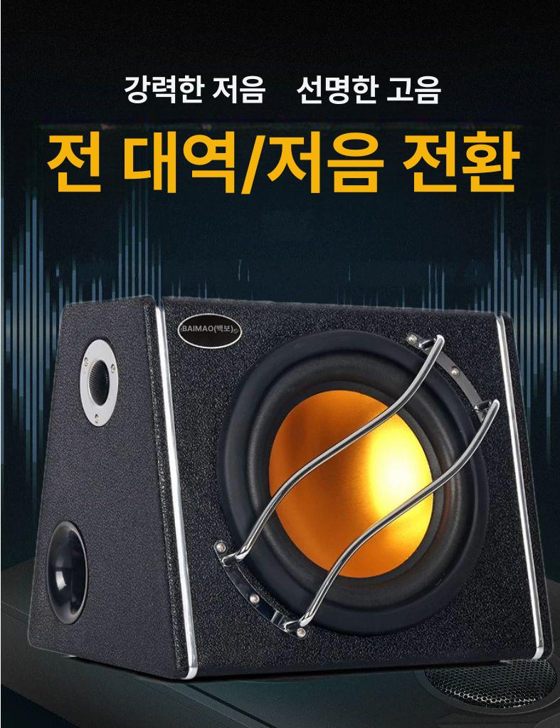 차량용 서브우퍼 대형차 장착용 앰프 연결 하이드어웨이 10인치 24V 블루투스 카드 지원 듀얼 스피커 없음 - 상세 이미지 4
