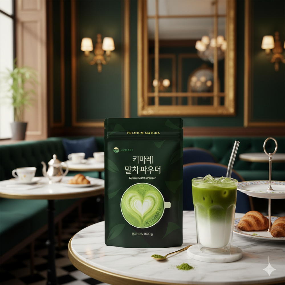 키마레 말차파우더 500g 라떼 베이킹 분말 믹스 가루 녹차 차이 제주도 말차 12% 이미지 7