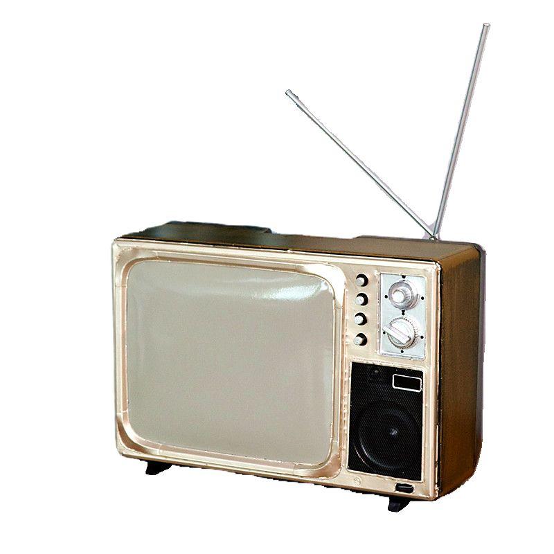 레트로 텔레비전 소품 엔틱 장식 아날로그 포토존 촬영 블랙 TV 브라운 - 상세 이미지 5