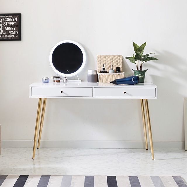 가구의서 골드앵글레그 LED 거울 서랍 화장대 1200x600x720mm