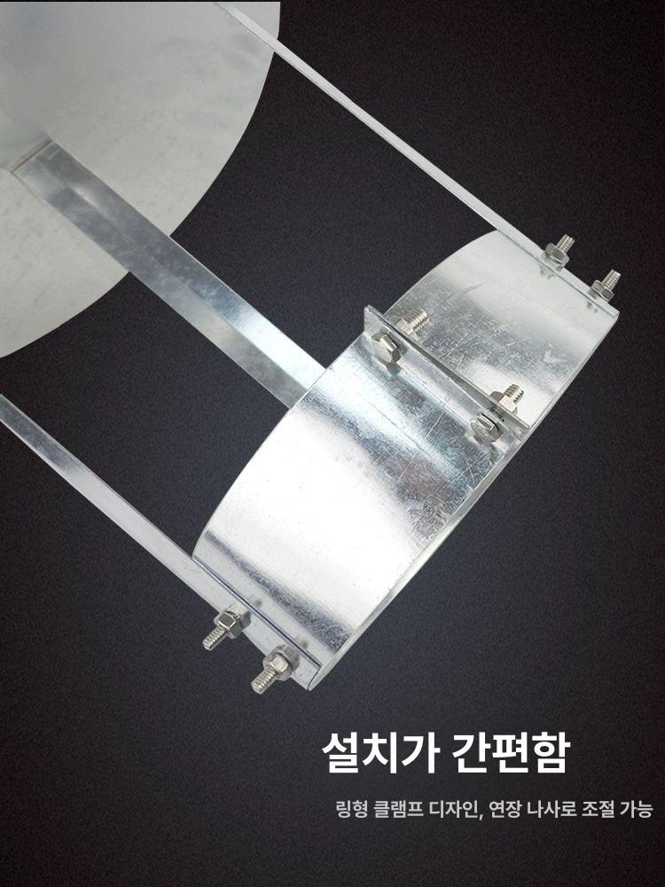 배관 연통 덮개 방풍 레인캡 삿갓 환기 역풍 차단 덕트 아연도금 철판 지름 7cm - 상세 이미지 3