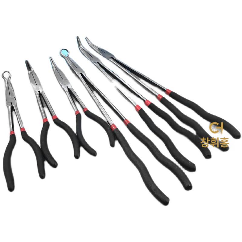 롱노즈 플라이어 공예 다기능 스트레이트 다용도 평집게 길이 28cm 직선형 - 상품 이미지