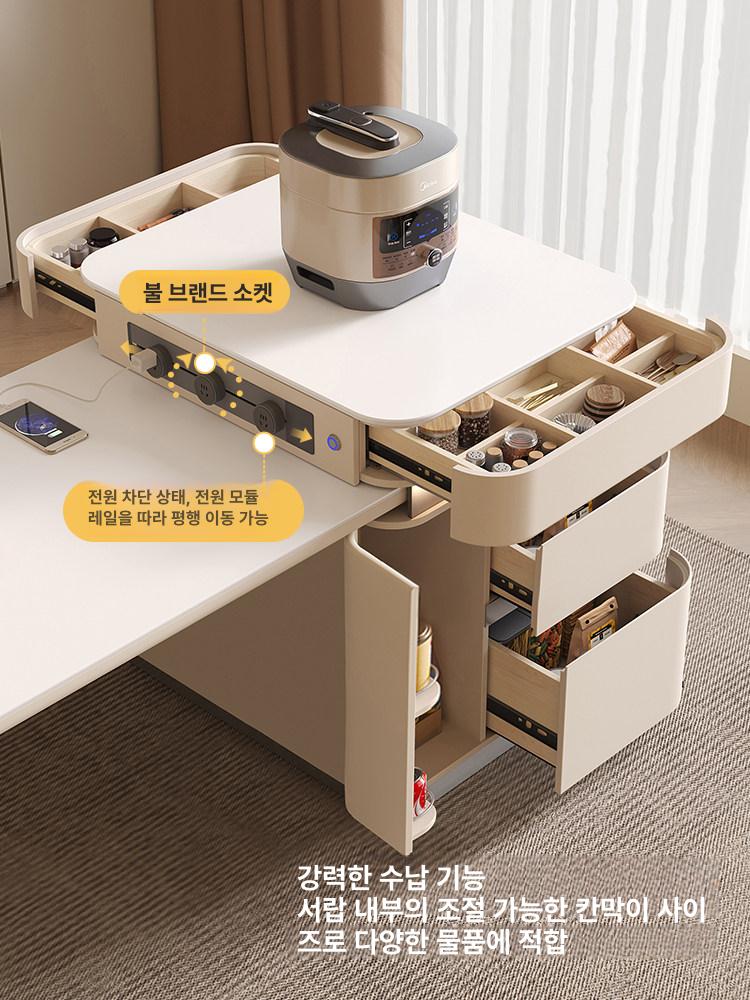 고급 가정용 식탁 일체형 확장형 슬림 다용도 싱크대 테이블 - 상세 이미지 2