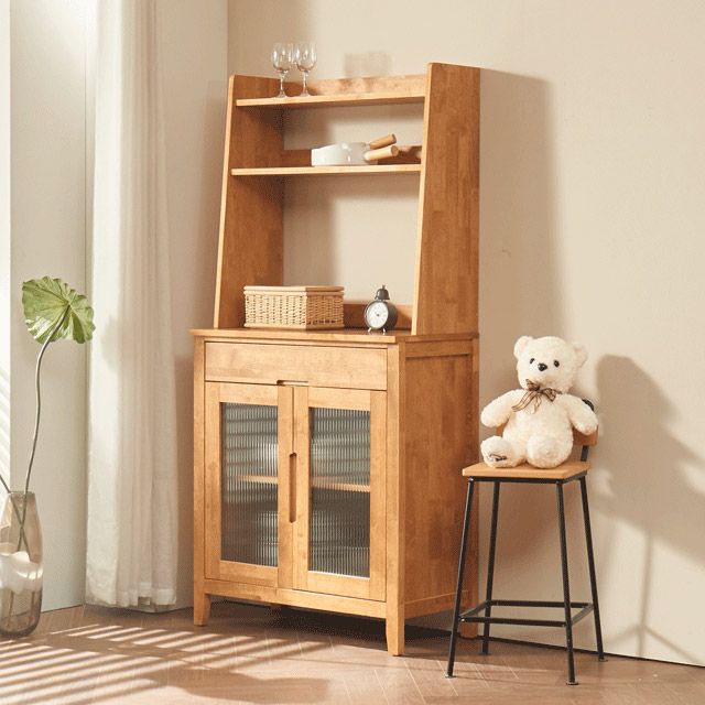 가구의서 고무나무 원목 주방 수납장 830x400x1730mm, 5단, 내추럴 - 상품 이미지