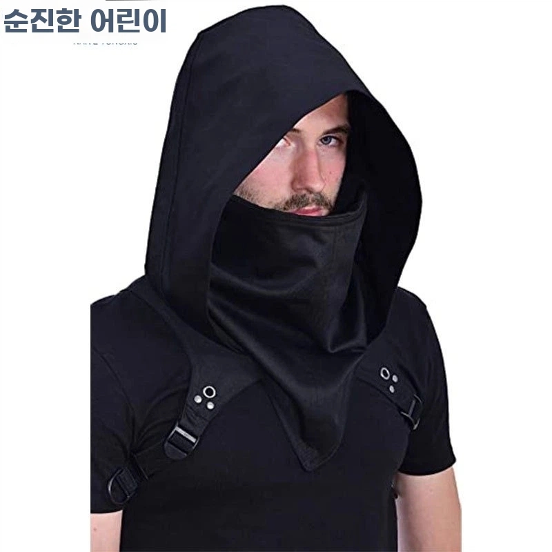 닌자 코스프레 후드 얼굴가림 할로윈 복면 프리사이즈 A. 하얀색, A. 성인용 프리 사이즈 - 상세 이미지 5