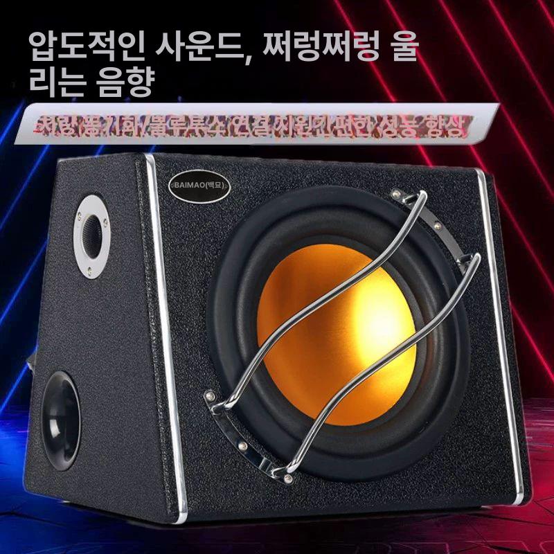 차량용 서브우퍼 대형차 장착용 앰프 연결 하이드어웨이 10인치 24V 블루투스 카드 지원 듀얼 스피커 없음 - 상세 이미지 2