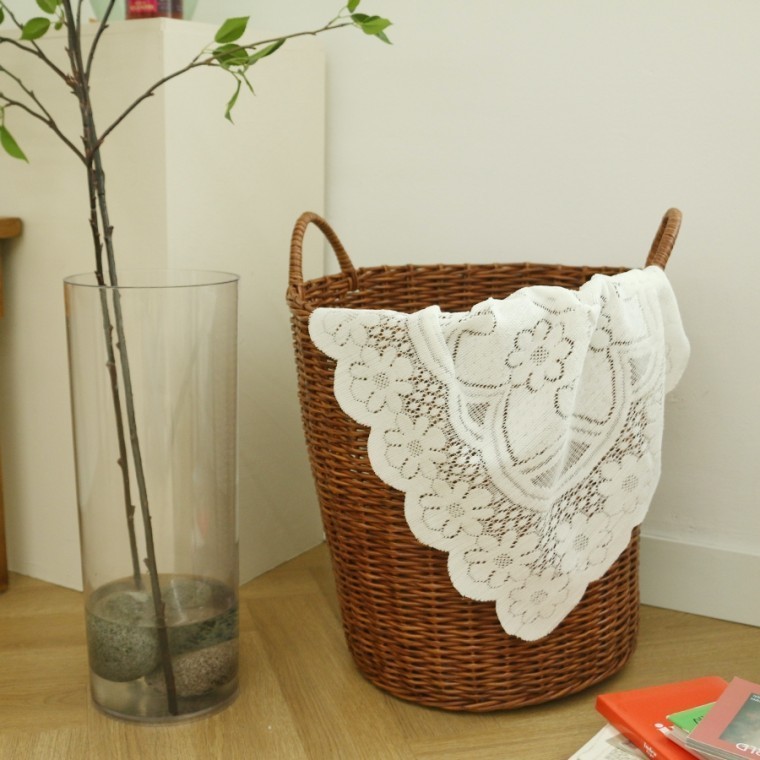 인테리어 빨래통 라탄 빨래바구니 세탁 햄퍼 - 상품 이미지