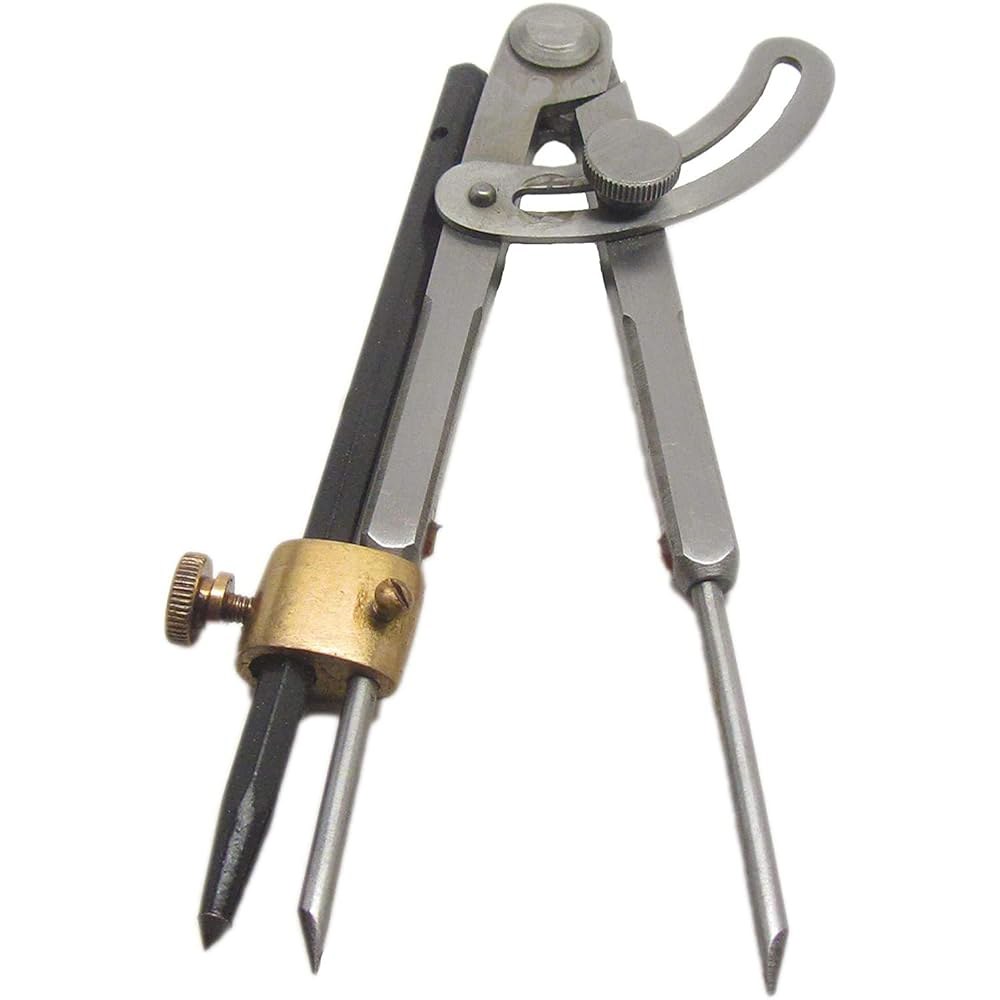 Ramelson 15.2cm(6인치) 윙 컴퍼스 캘리퍼 스크라이브, 기계공 카바이드 및 전문 도구 또는 목재 마킹 홀더 황동 디바이더, 금속 - 상품 이미지