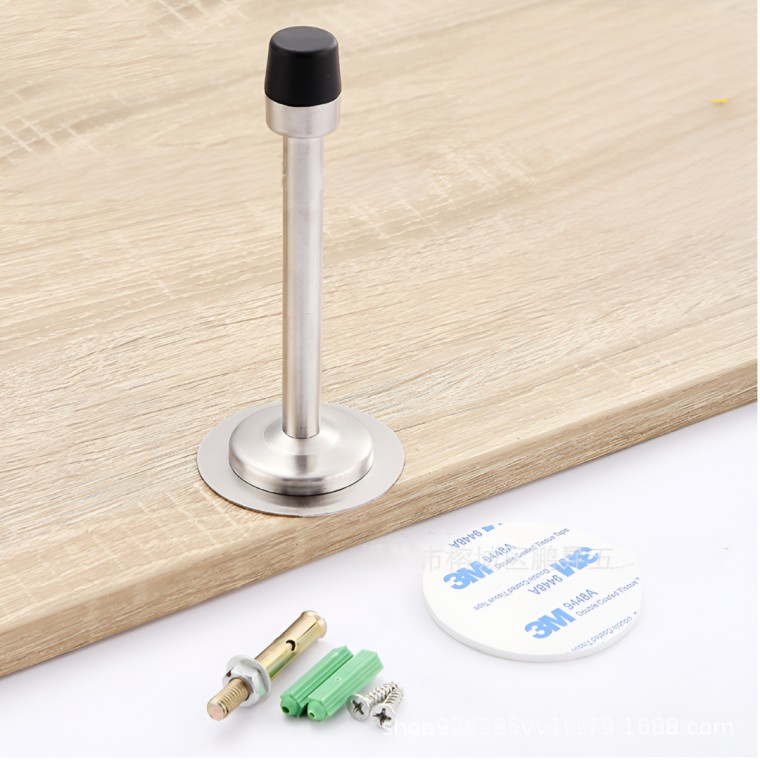 무타공 접착식 도어스토퍼 방문 바닥고정 도어 유리문 일자 스토퍼 120mm