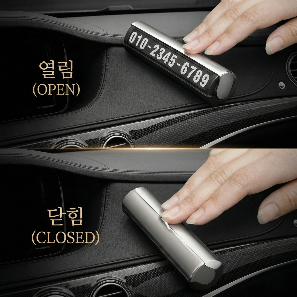 자동차 주차번호판 안심 시크릿 전화번호 알림판 야광 듀얼 - 상품 이미지