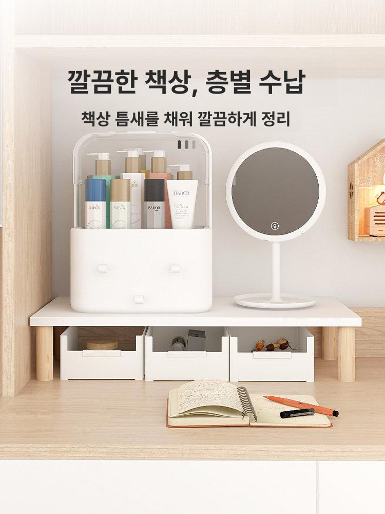 미니 모니터 받침대 이동식 데스크 나무 컴퓨터 거치대 59 x 25 다리 높이 10cm - 상세 이미지 5