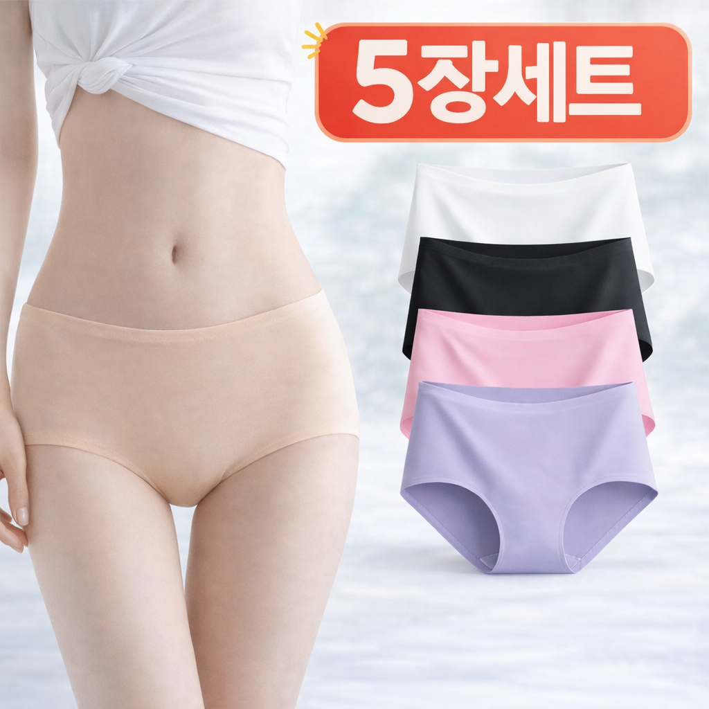 심리스팬티 5장 세트 여성 노라인 요일 팬티 - 상품 이미지