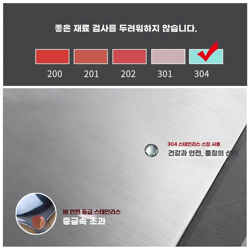 싱크대 상판덮개 스텐리스도 A. 304 스테인리스 스틸 도마 390x280mm 사은품 없음 - 상세 이미지 3