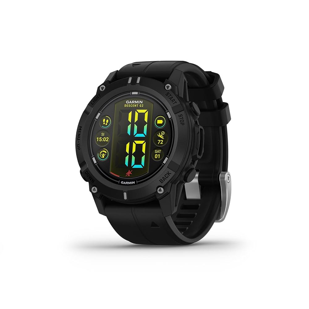 Garmin Descent G2, Watch-Style Dive Multiple Features, and Band with Black Health AMOLED Wellness Br - 상품 이미지