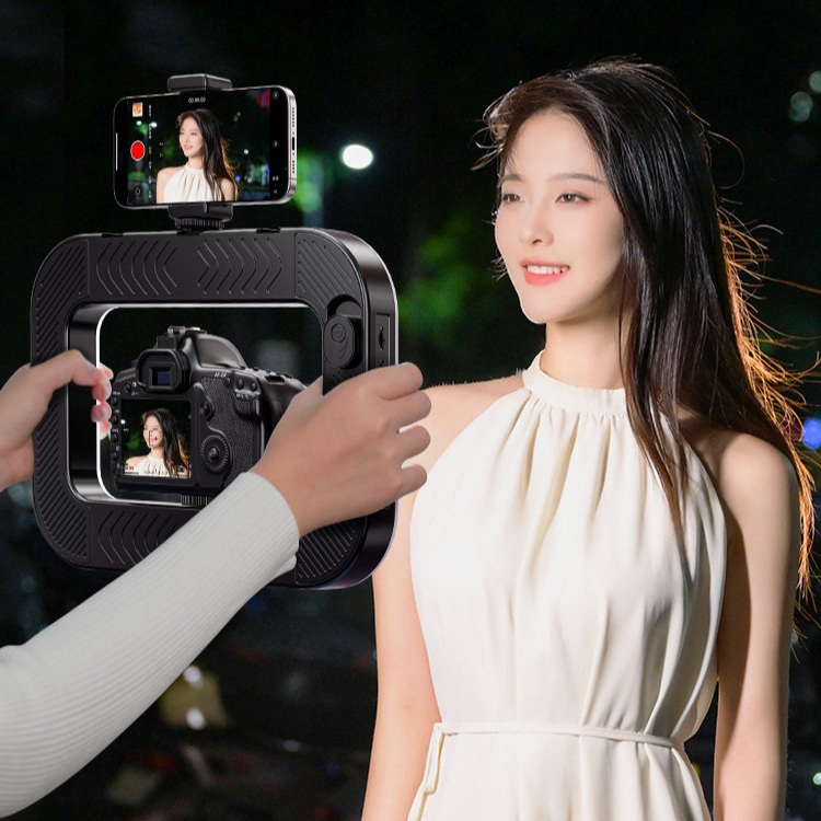 링라이트 링 조명 사각형 LED 핸드폰 카메라 액션캠 거치대 촬영 그립 손잡이 홀더 - 상세 이미지 2