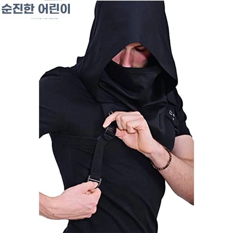 닌자 코스프레 후드 얼굴가림 할로윈 복면 프리사이즈 A. 하얀색, A. 성인용 프리 사이즈 - 상세 이미지 2