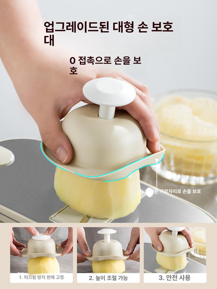 야채 슬라이서 강판 무 만능 채썰기 도구 우엉 업소용 304스테인리스 3날 손보호대 미포함 - 상세 이미지 5