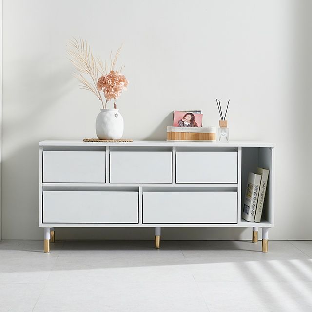 가구의서 G9183 2단 5칸 서랍 선반 수납장 1150x400x540mm