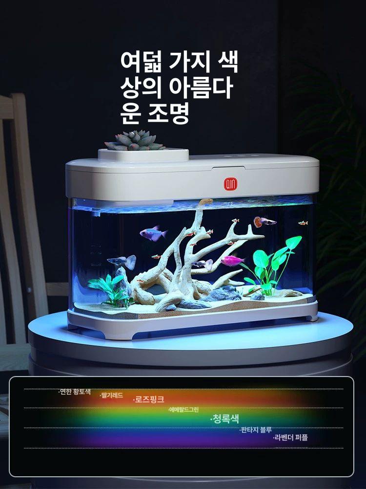 미니 아크릴 컬러라이트 수조 인테리어용 일체형 생태형 산소 공급 - 상세 이미지 3