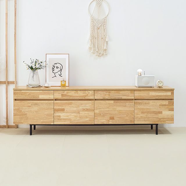 가구의서  원목 거실 수납장 2000x400x595mm, 내추럴 - 상품 이미지