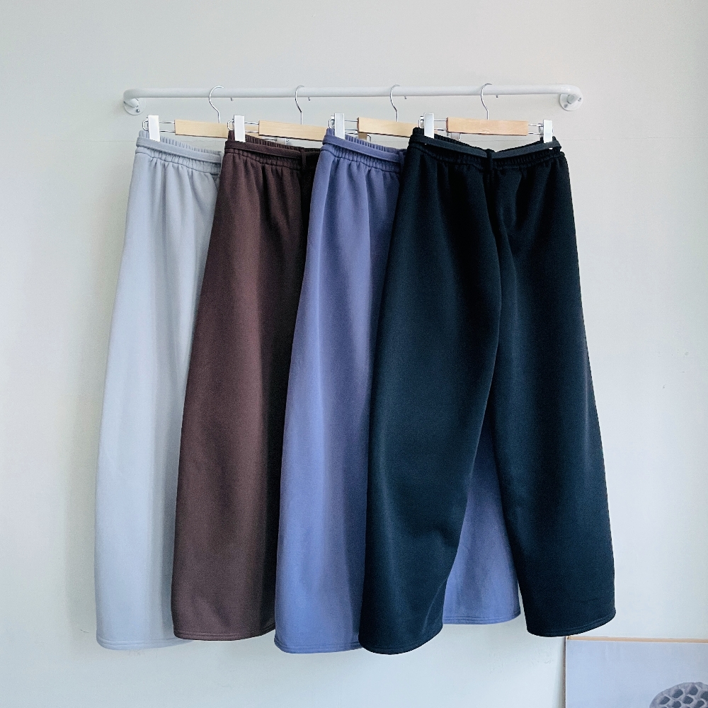 벌룬 커브드 기모 와이드 여성 통바지 이미지 6