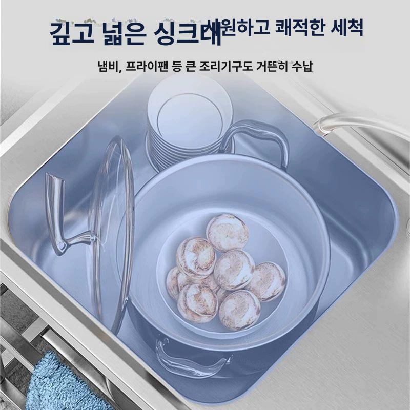 업소용 스텐 싱크대 간이주방 야외 주방 스테인리스 배수구 대형 싱글 스텐싱크대 조리대 - 상세 이미지 5