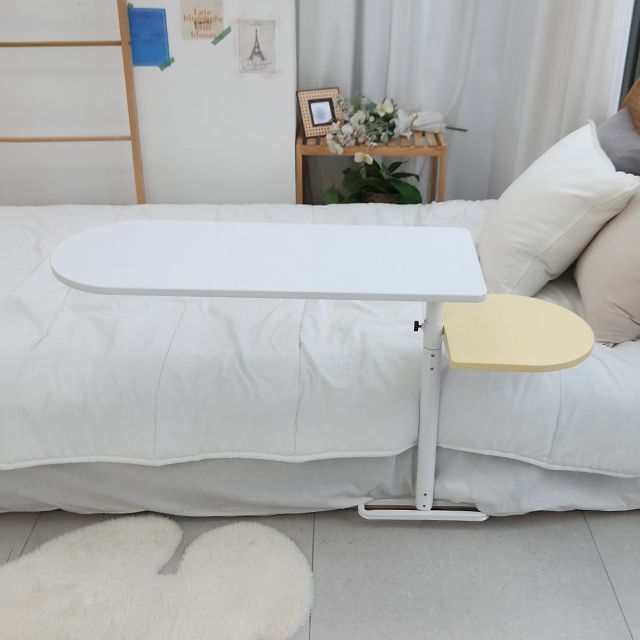 가구의서 버터화이트 높이조절 침대 사이드 테이블 800 보조상판 포함