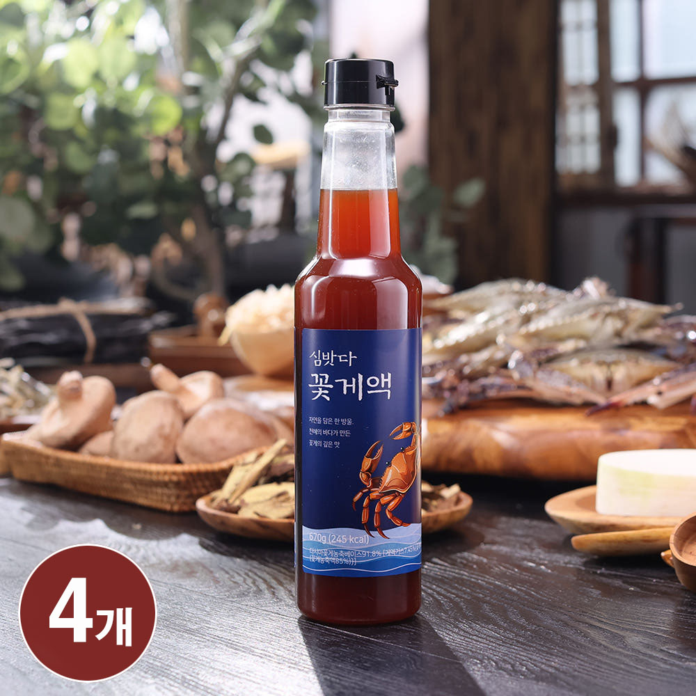 심밧다 프리미엄 꽃게액 꽃게 액젖 650ml, 4개 - 상품 이미지