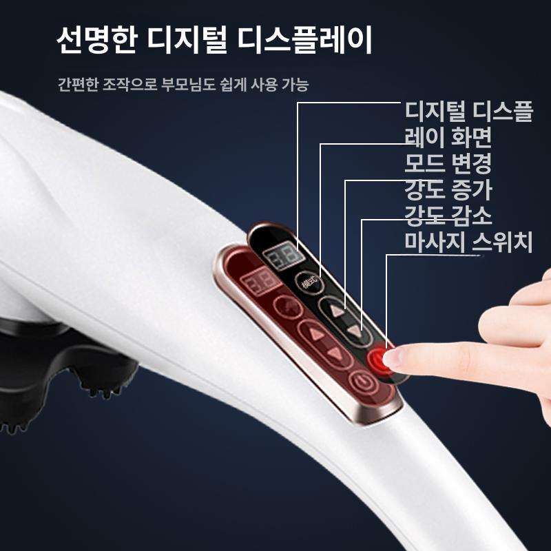 손 마사지기 경추 손잡이형 진동 손잡이 목 허리 전기 플러그인 실버티타늄그레이 - 상세 이미지 3