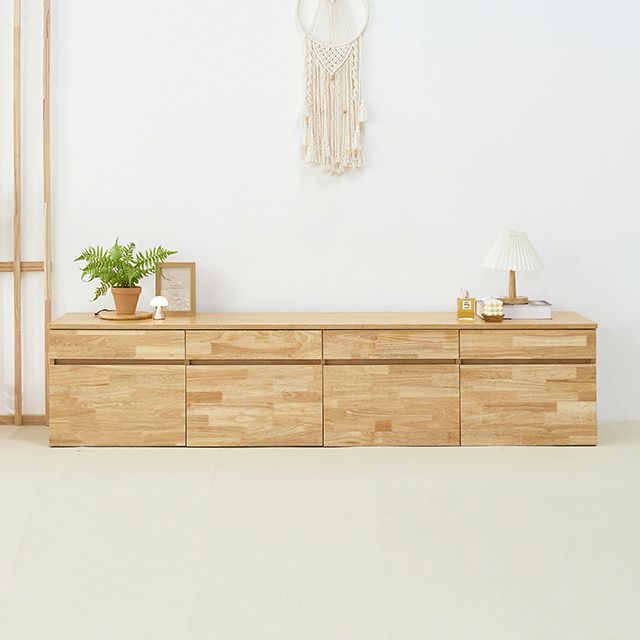 가구의서  원목 거실 수납장 2000x400x445mm, 내추럴 - 상품 이미지