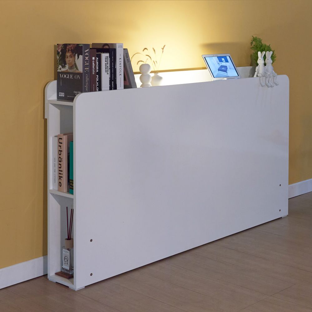 가구의서 LED 침대헤드 틈새수납장 1610x210x952mm, 1단, 화이트 - 상품 이미지