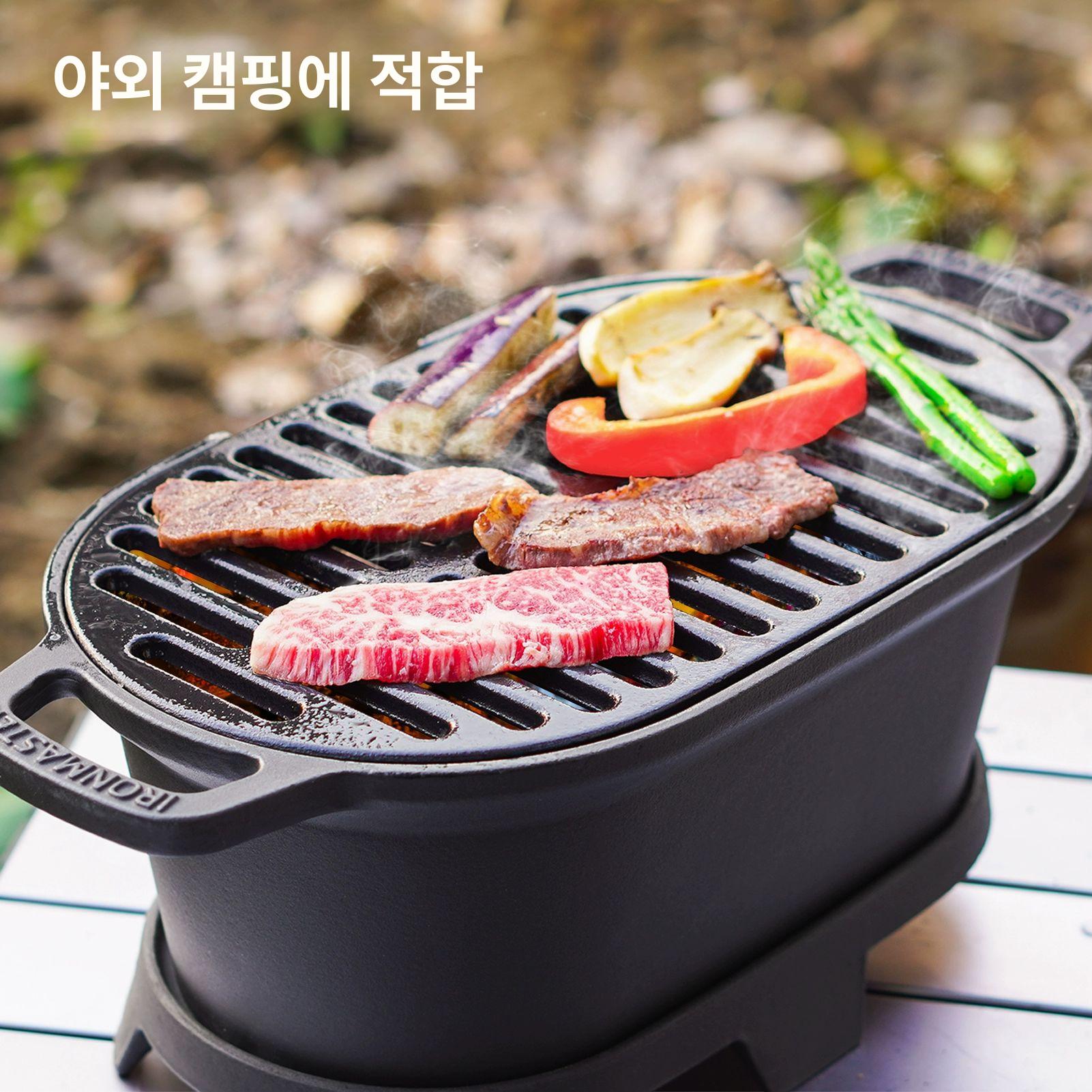 바베큐 스토브 숯불 화로대 캠핑 고기집 야외 주물 그릴 - 상세 이미지 2