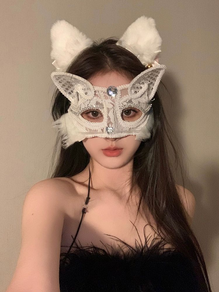 코스프레 가면 파티 레이스 오페라의유령 소품 블랙 퍼리 마스크 - 상세 이미지 2