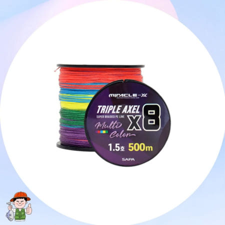 싸파 미라클 트리플악셀 8합사 500M 1.5호 오색 멀티 컬러 선상 지깅용 커머스픽201