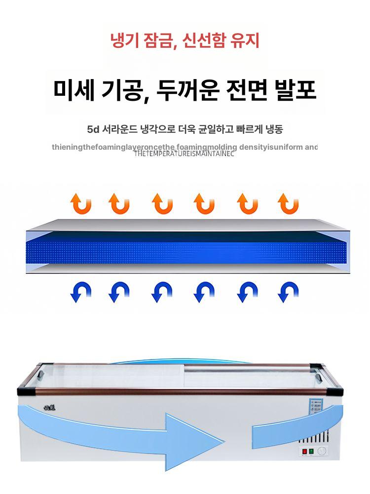 야시장 냉장고 쇼케이스 이자카야 평대 일식집 창문 있음 1.2m 60 10~-15 - 상세 이미지 4