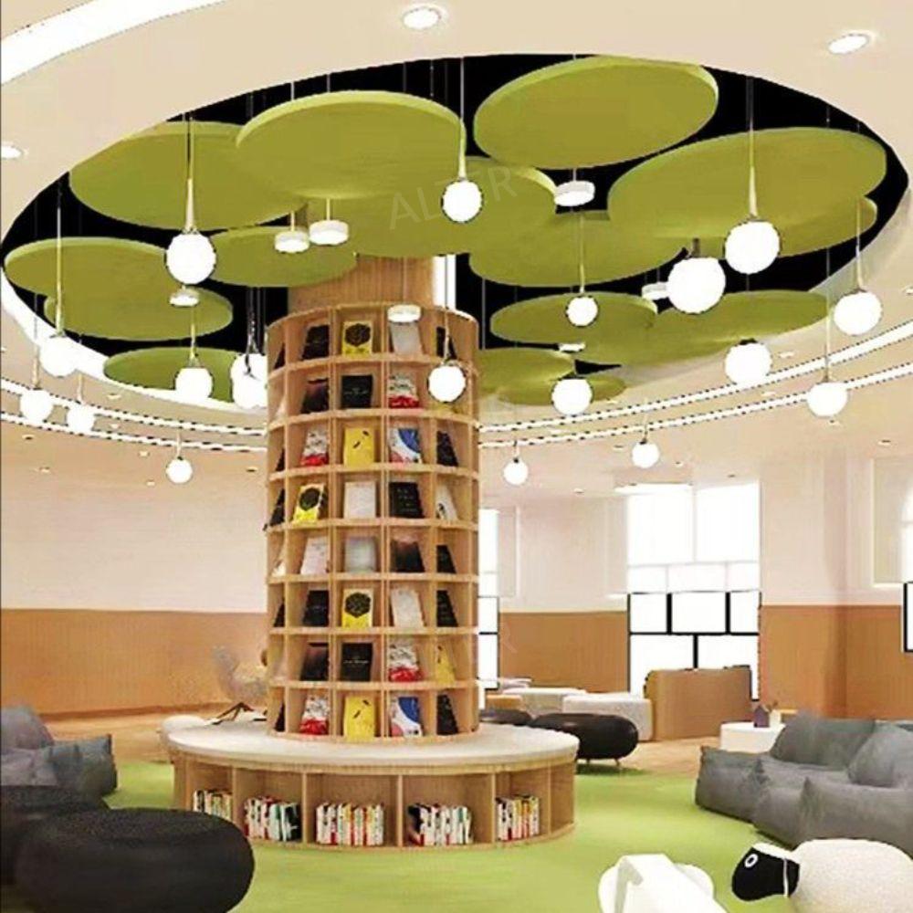 원형 회전 책장 카페 거실 서재 도서관 기둥 책꽂이 대형 60x60x200cm - 상세 이미지 5