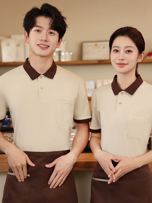 식당 카라티 카페유니폼 여름 서빙복 카라티셔츠 빅사이즈 직원 반팔 - 상세 이미지 2