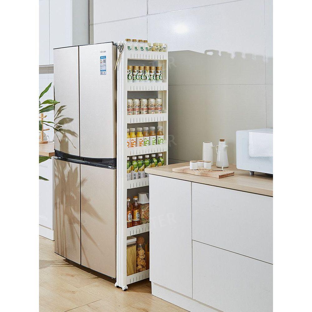 슬림 냉장고 틈새 수납장 7cm 9cm 선반 7cm 폭 5단 39x110cm - 상세 이미지 4