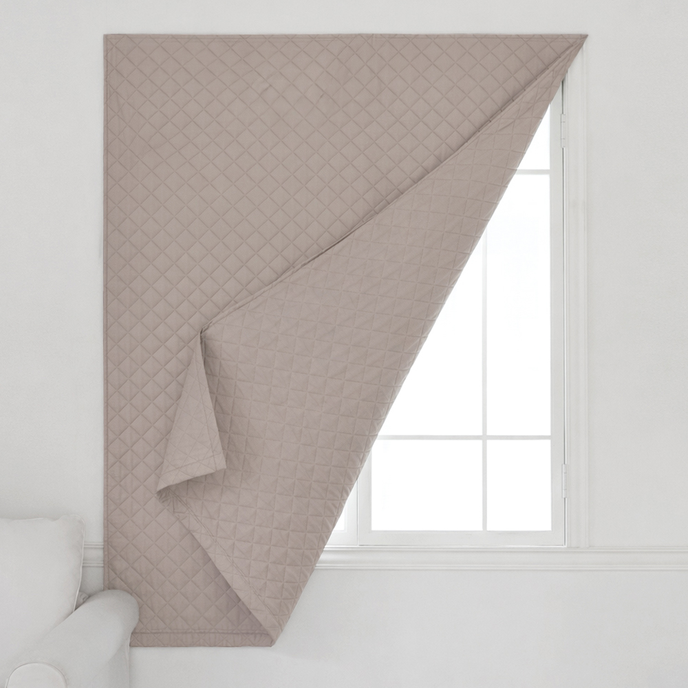 누빔 퀼팅 암막 커튼 벨크로형 아이보리, 100X120cm