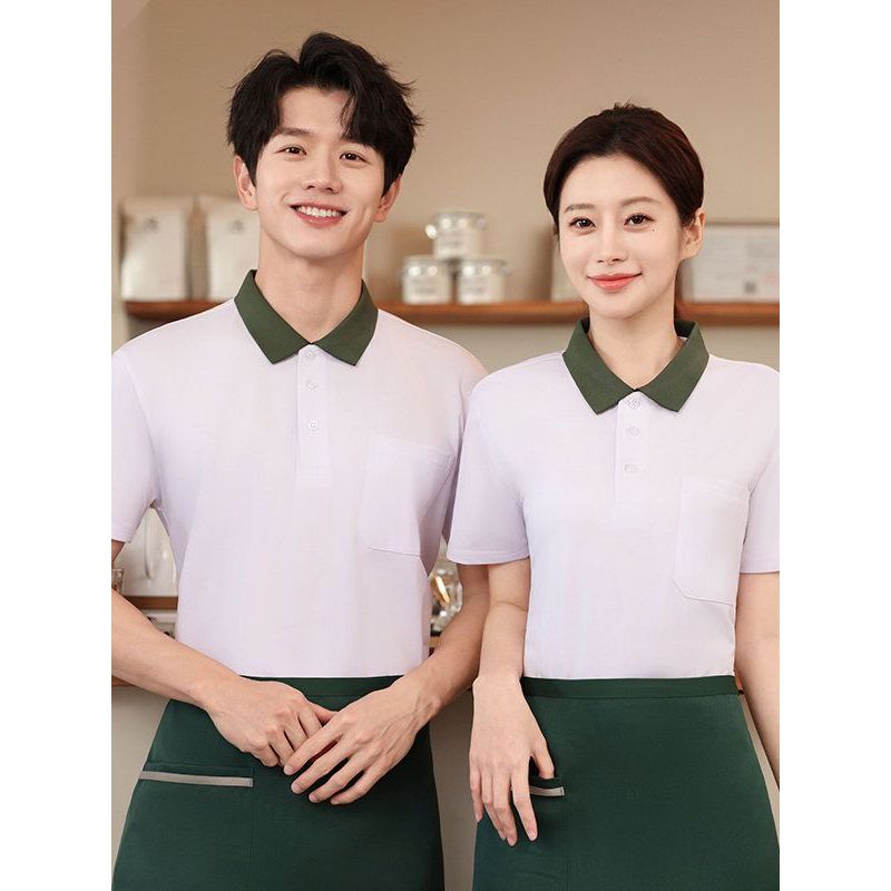 식당 카라티 카페유니폼 여름 서빙복 카라티셔츠 빅사이즈 직원 반팔 - 상품 이미지
